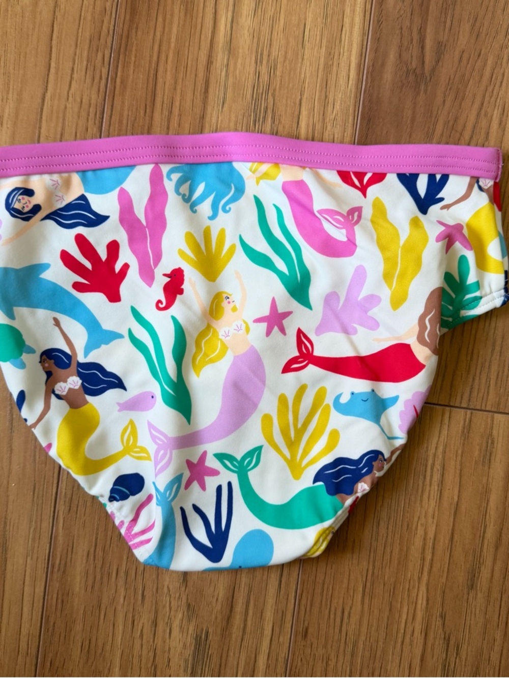 Boden Kids mermaid Swim Bottoms size 8-9Y - Pink Trim, Multi - Picture 2 of 5